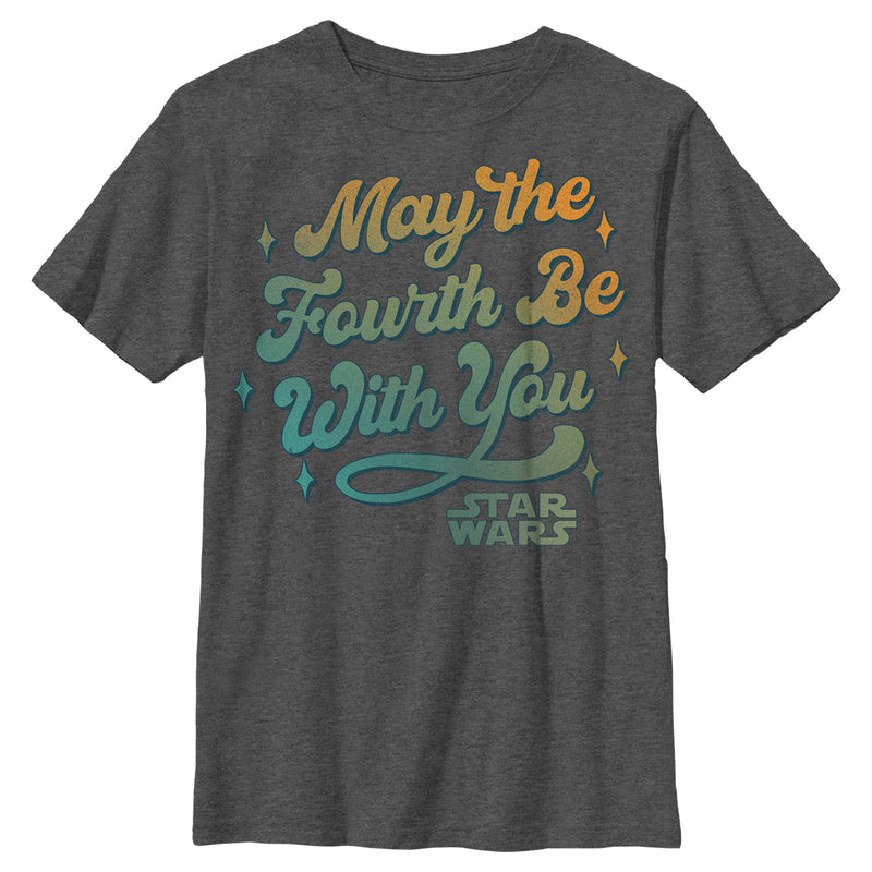 Boy's Star Wars May the Fourth Be With You Retro Logo T-Shirt