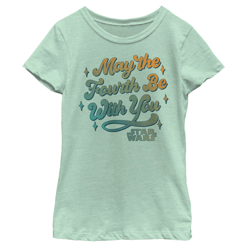 Girl's Star Wars May the Fourth Be With You Retro Logo T-Shirt