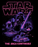 Men's Star Wars Retro Saga Continues Character Collage T-Shirt