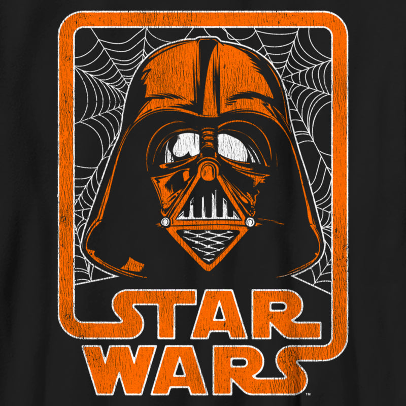 Boy's Star Wars Halloween Darth Vader Spooky Spider Webs Logo T-Shirt