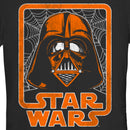 Junior's Star Wars Halloween Darth Vader Spooky Spider Webs Logo T-Shirt