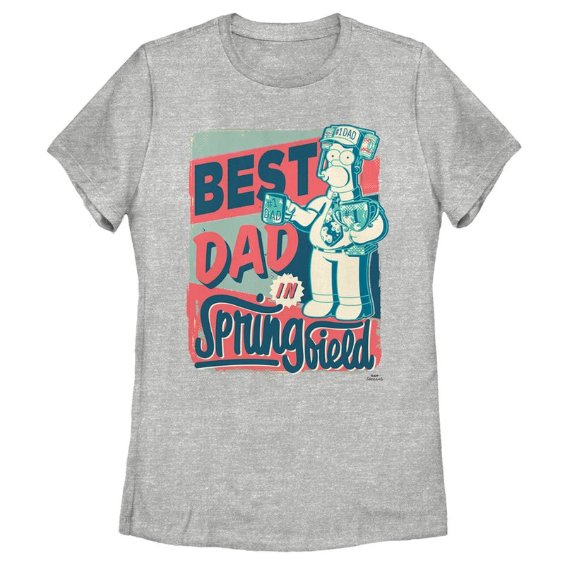 Women's The Simpsons Father's Day Homer Simpson Best Dad in Springfield T-Shirt