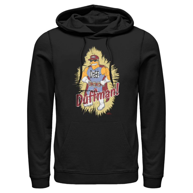 Men's The Simpsons Distressed Duffman Portrait Pull Over Hoodie