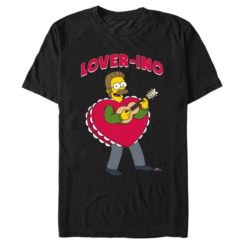 Men's The Simpsons Valentine's Day Ned Flanders Lover-ino T-Shirt