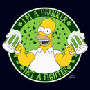 Men's The Simpsons St. Patrick's Day Homer I'm a Drinker not a Fighter T-Shirt