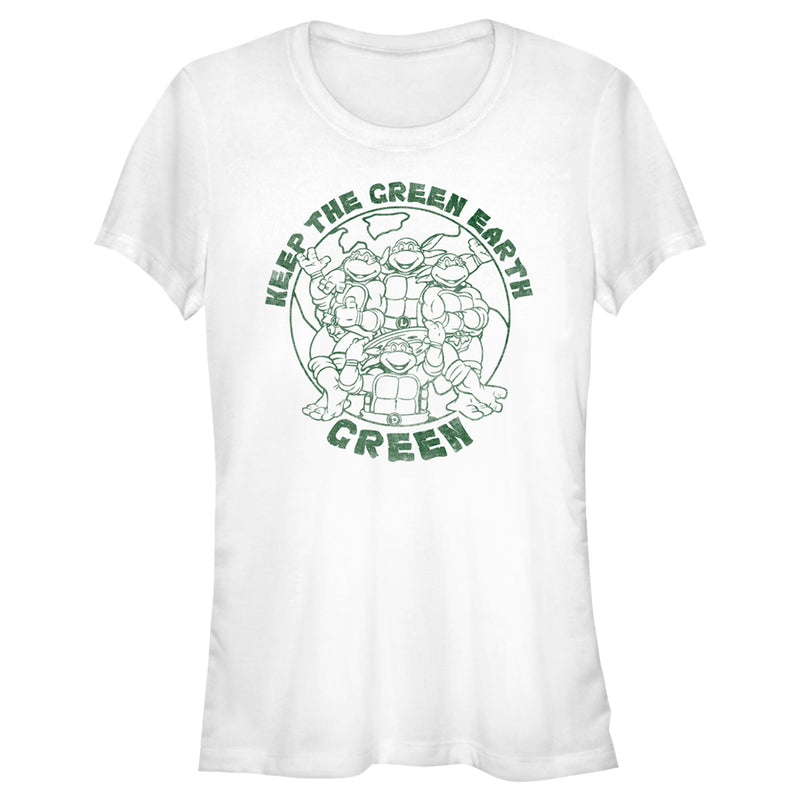 Junior's Teenage Mutant Ninja Turtles Keep the Earth Green T-Shirt