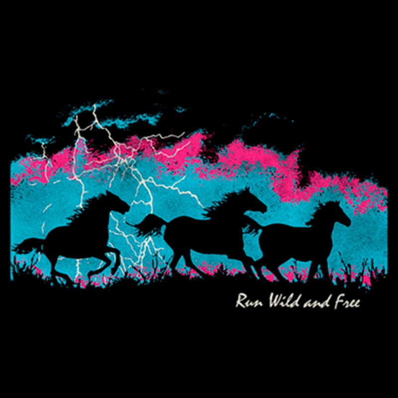 Girl's Lost Gods Run Wild and Free Horses T-Shirt