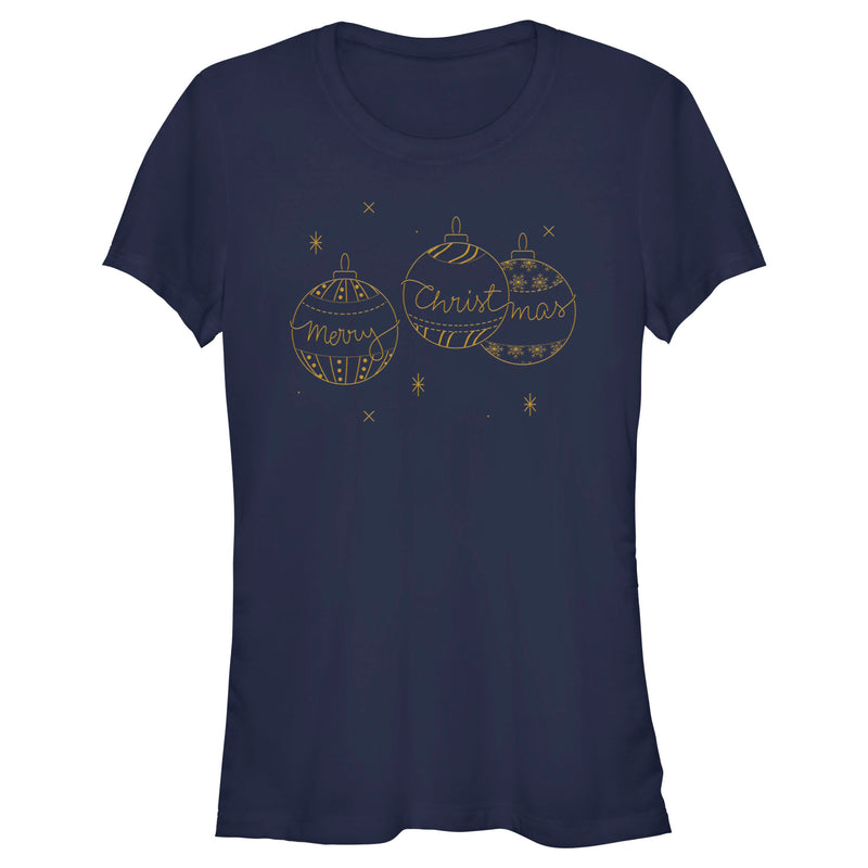 Junior's Lost Gods Merry Christmas Ornaments T-Shirt