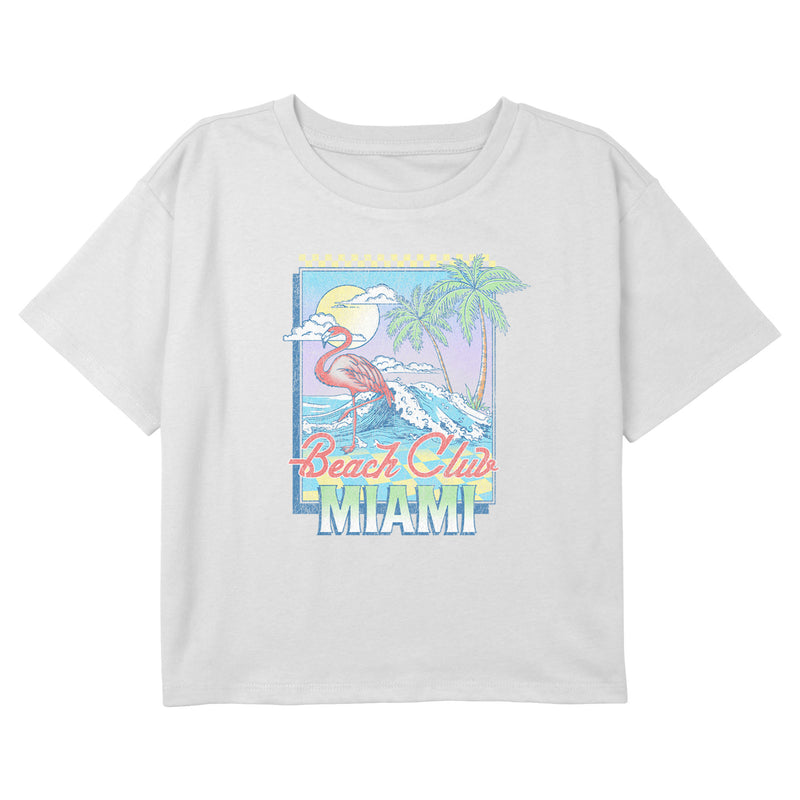 Girl's Lost Gods Beach Club Miami Flamingo T-Shirt