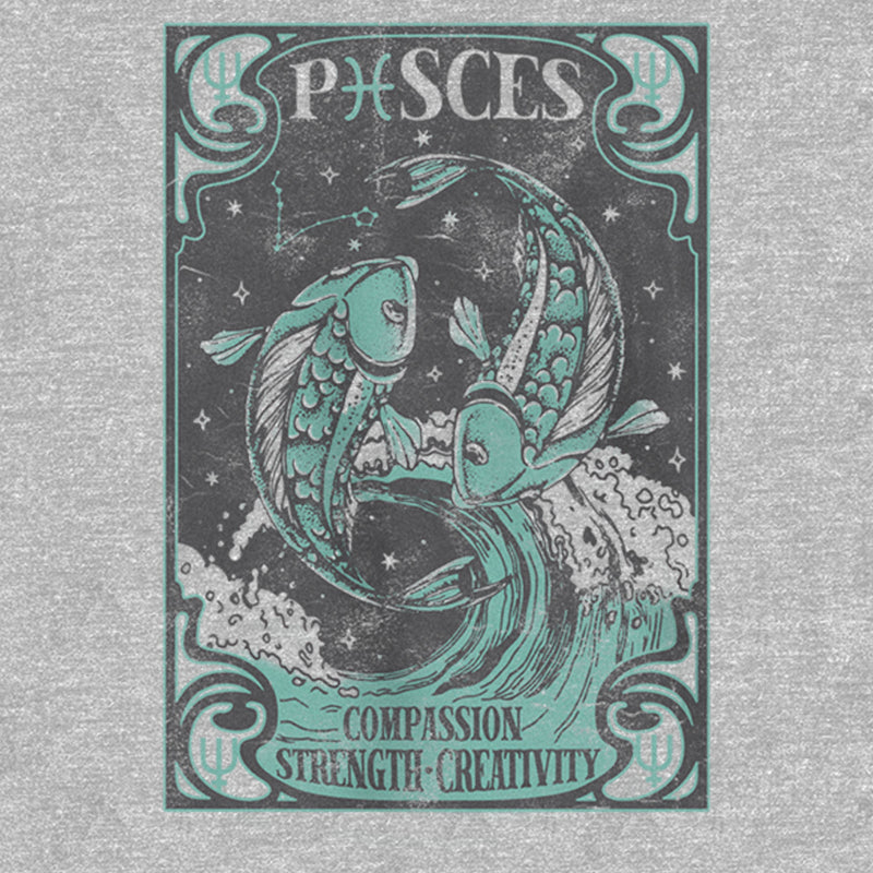 Girl's Lost Gods Vintage Pisces Card T-Shirt