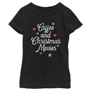 Girl's Lost Gods Coffee and Christmas Movies Distressed T-Shirt