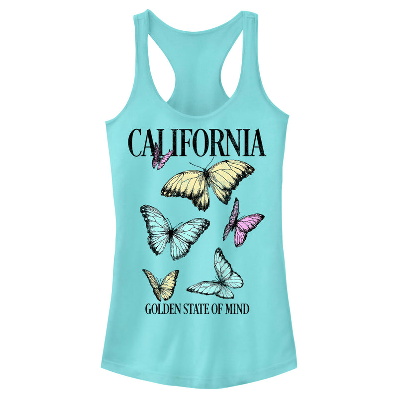 Junior's Lost Gods California Butterflies Racerback Tank Top