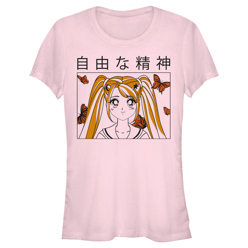 Junior's Lost Gods Butterfly Anime Girl T-Shirt