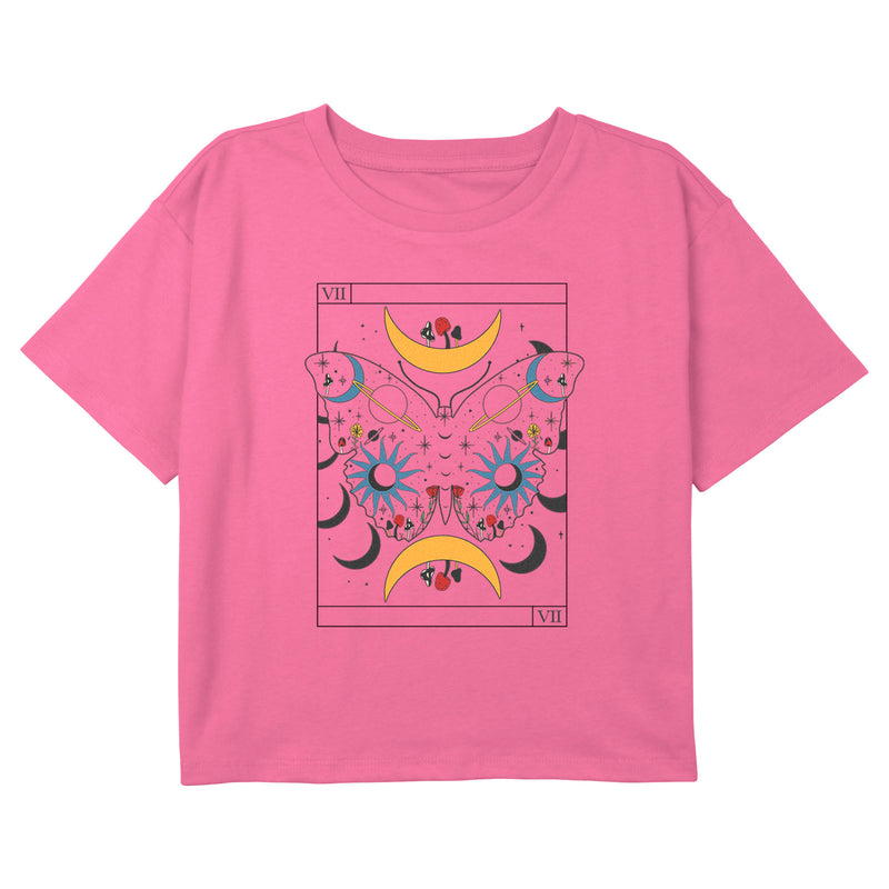 Girl's Lost Gods Celestial Butterfly Tarot Card T-Shirt