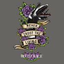 Junior's Beetlejuice Never Trust the Living Rose Tattoo Sweatshirt