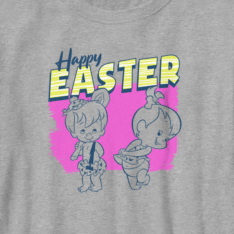 Boy's The Flintstones Pebbles and Bamm-Bamm Happy Easter T-Shirt
