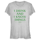 Junior's Game of Thrones St. Patrick's Day I Drink and I Know Things White T-Shirt