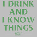 Junior's Game of Thrones St. Patrick's Day I Drink and I Know Things White T-Shirt