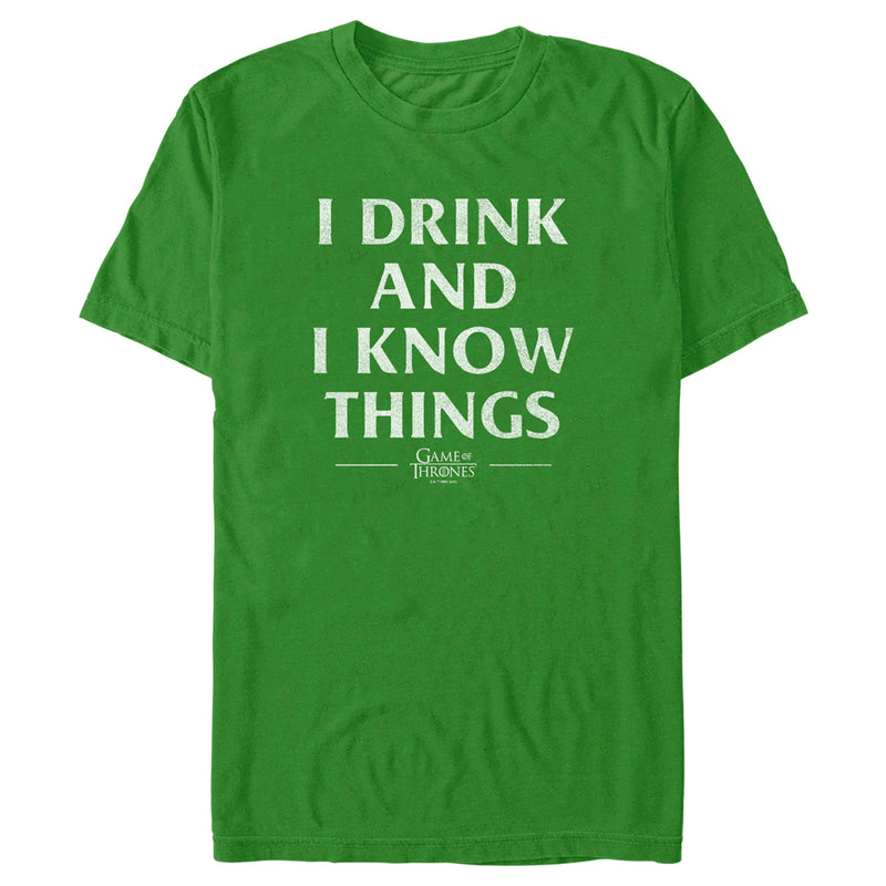 Men's Game of Thrones St. Patrick's Day I Drink and I Know Things T-Shirt