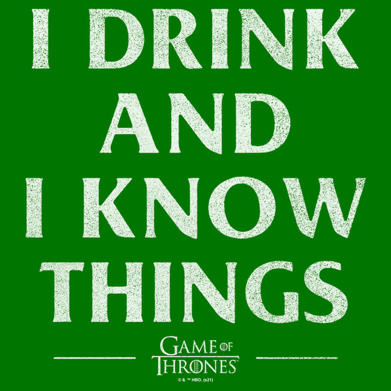 Men's Game of Thrones St. Patrick's Day I Drink and I Know Things T-Shirt