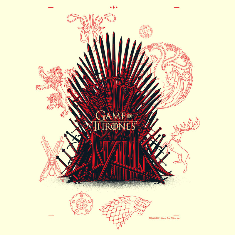 Men's Game of Thrones Red Iron Throne in Sigils T-Shirt