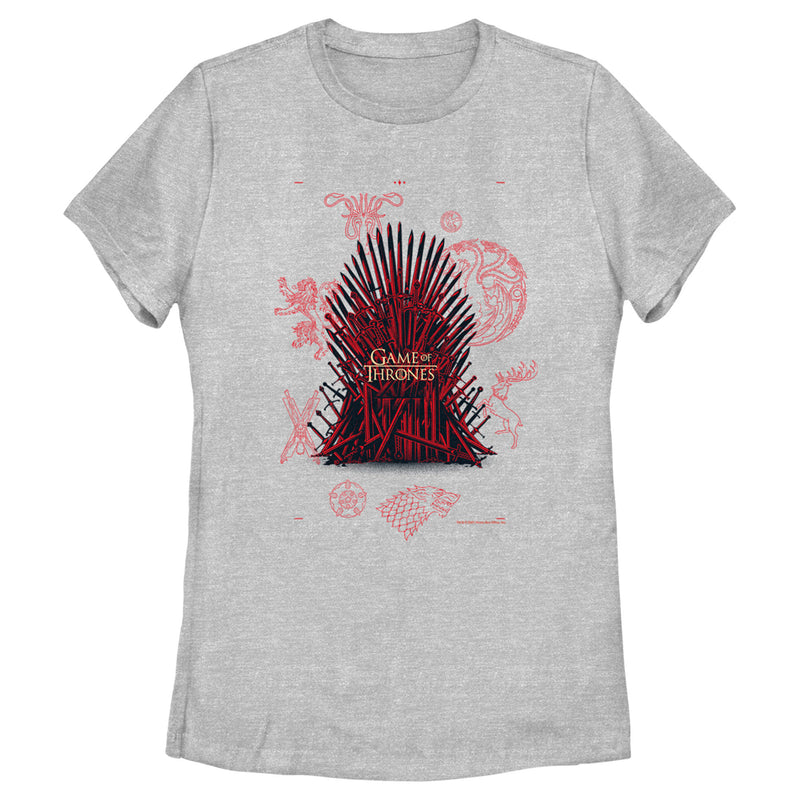 Women's Game of Thrones Red Iron Throne in Sigils T-Shirt