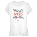 Junior's Game of Thrones You Win or You Die in Sigils T-Shirt