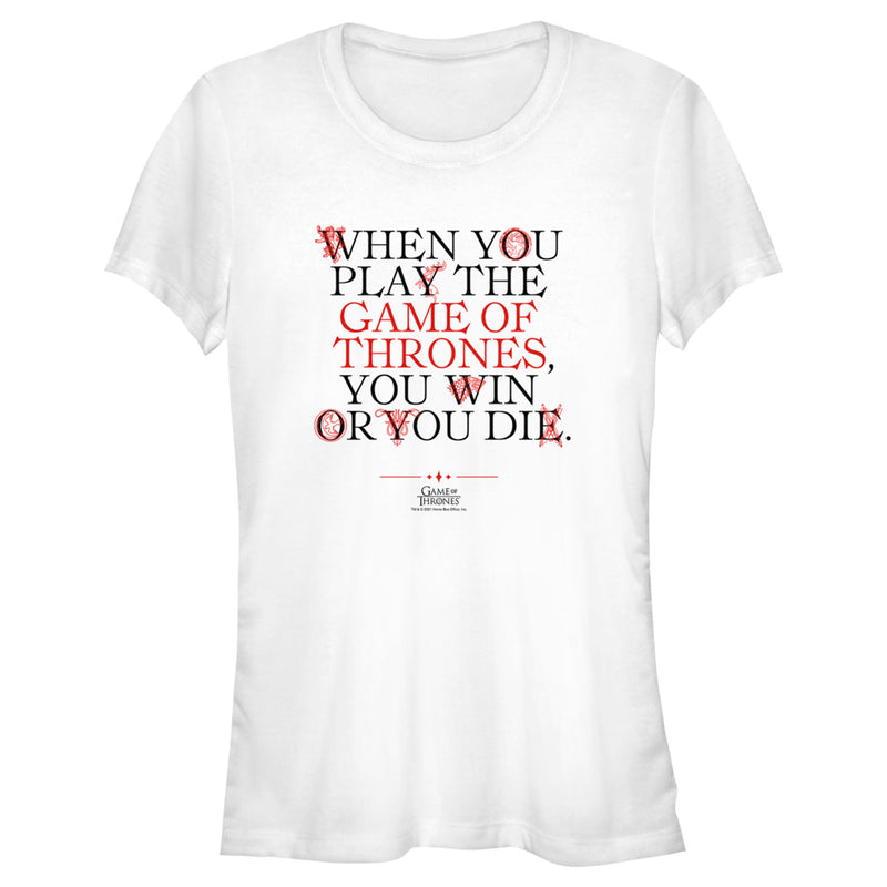 Junior's Game of Thrones You Win or You Die in Sigils T-Shirt