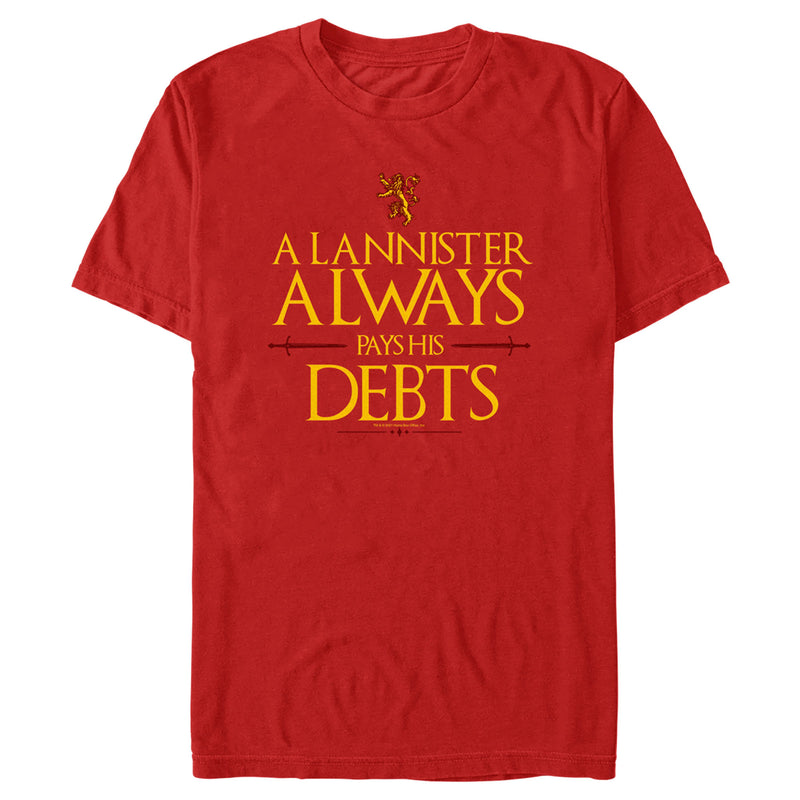 Men's Game of Thrones A Lannister Always Pays His Debts T-Shirt