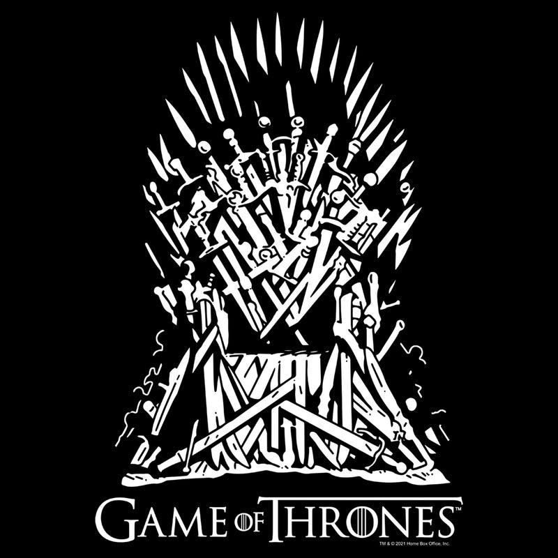 Men's Game of Thrones Black and White Iron Throne T-Shirt