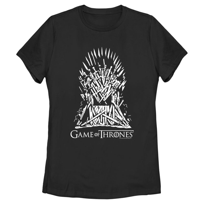 Women's Game of Thrones Black and White Iron Throne T-Shirt