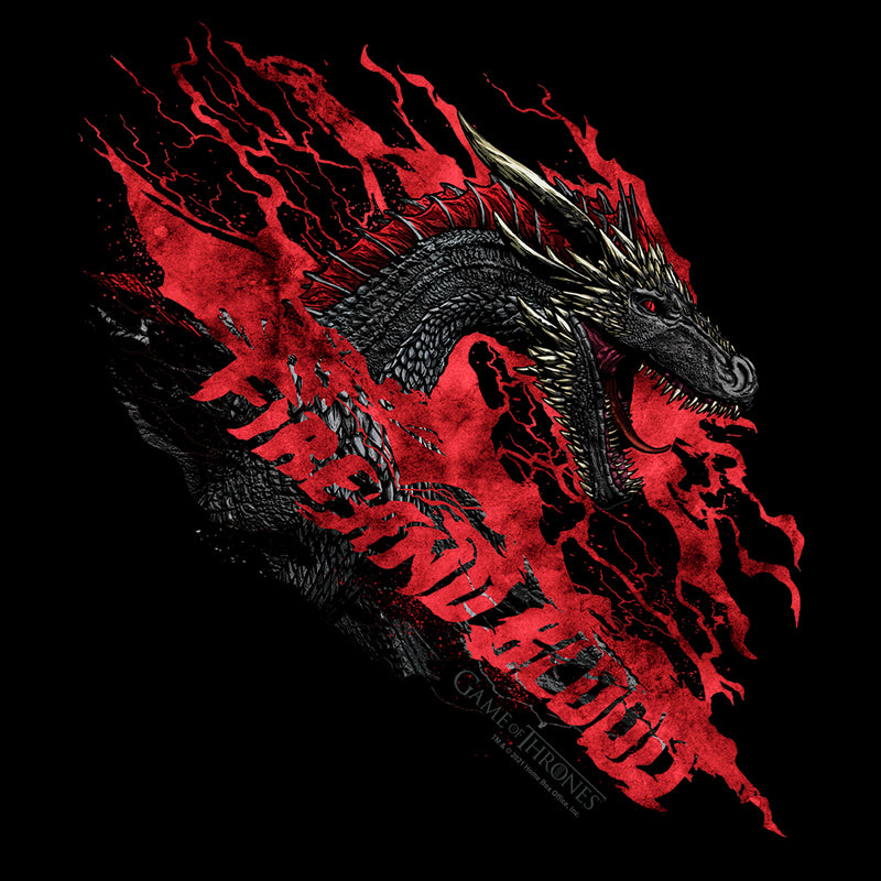 Men's Game of Thrones Fire and Blood Dragon Red T-Shirt