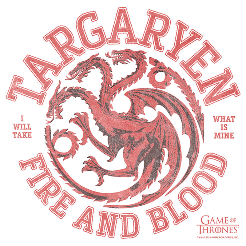 Women's Game of Thrones Targaryen Fire and Blood College Logo T-Shirt