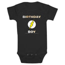 Infant's Justice League Super Fast Birthday Boy Onesie