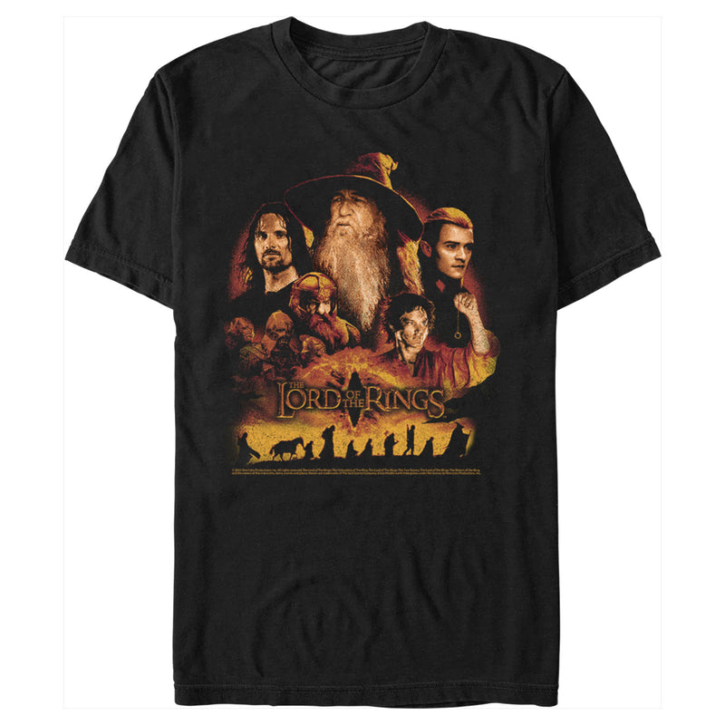 Men's The Lord of the Rings Fellowship of the Ring Character Poster T-Shirt