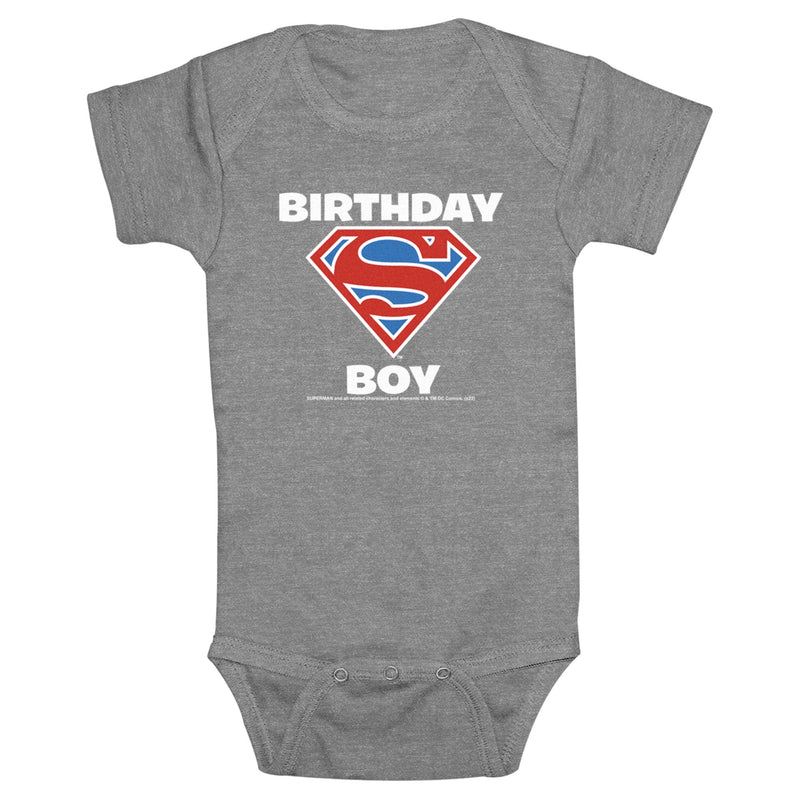 Infant's Superman Birthday Boy Logo Onesie