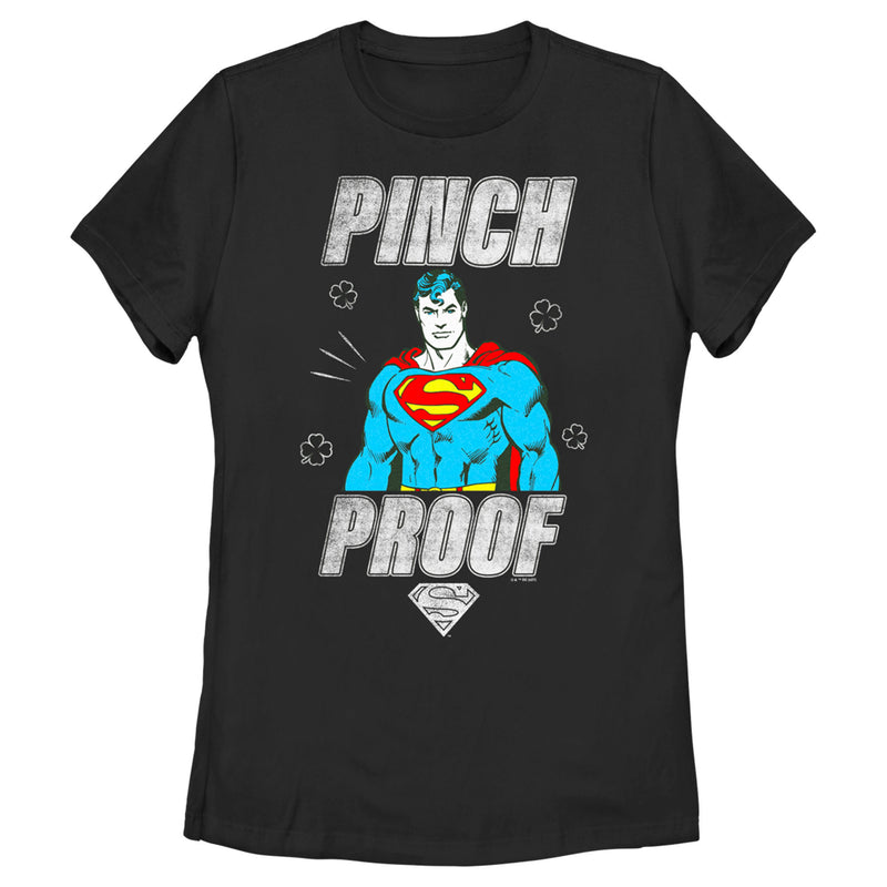 Women's Superman St. Patrick's Day Pinch Proof Man of Steel T-Shirt