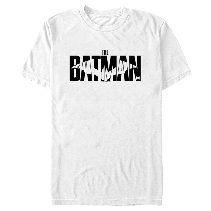 Men's The Batman Black and White Bat Logo T-Shirt