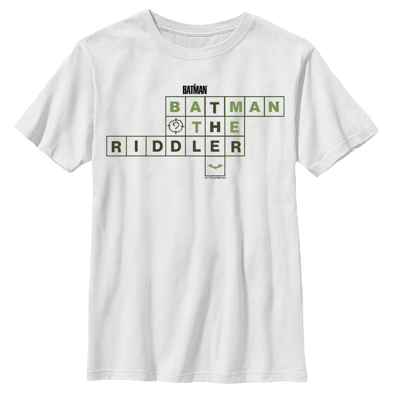 Boy's The Batman Riddler Crossword Puzzle T-Shirt