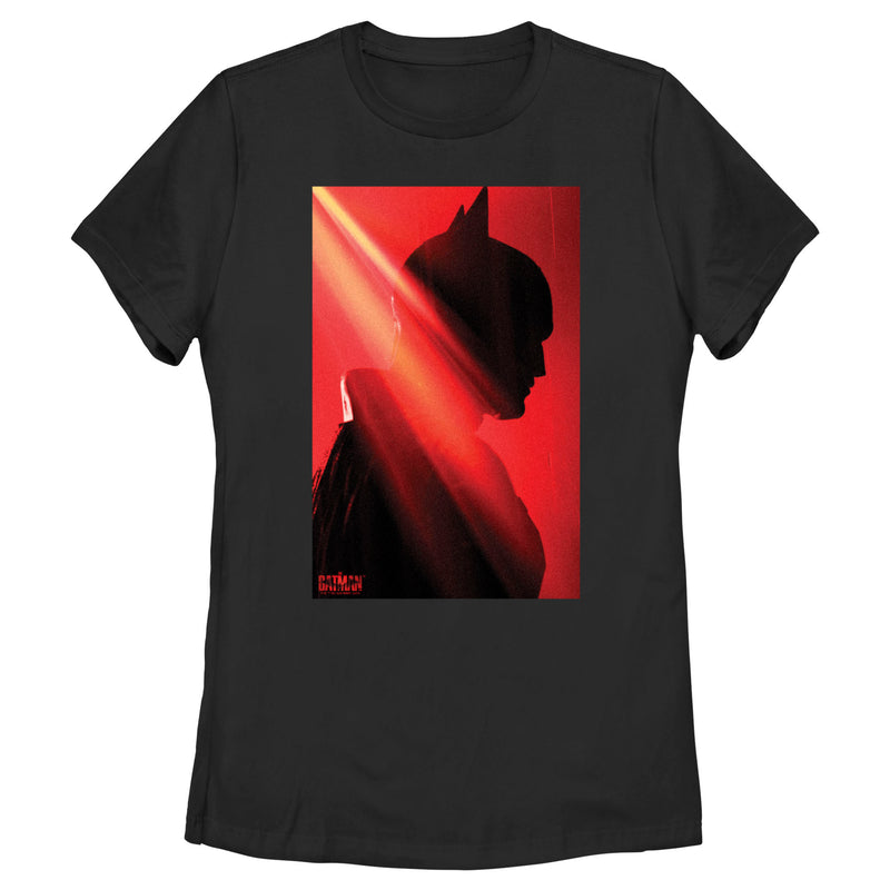Women's The Batman Red and Black Silhouette Side Profile T-Shirt