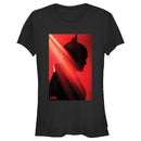 Junior's The Batman Red and Black Silhouette Side Profile T-Shirt