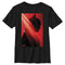 Boy's The Batman Red and Black Silhouette Side Profile T-Shirt