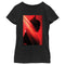 Girl's The Batman Red and Black Silhouette Side Profile T-Shirt