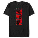 Men's The Batman Red Vertical Silhouette Logo T-Shirt