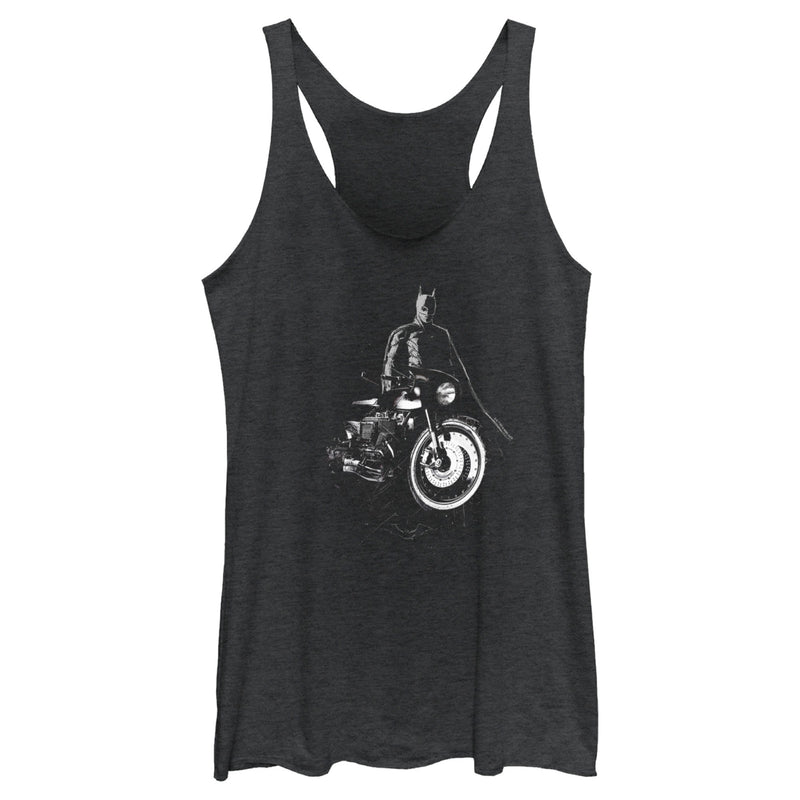 Women's The Batman Batcycle in the Shadows Racerback Tank Top