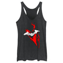 Women's The Batman Artistic Red & White Graffiti Racerback Tank Top