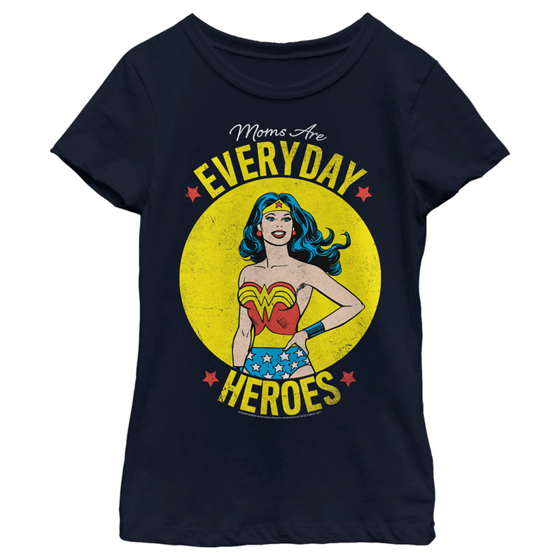 Girl's Wonder Woman Moms Are Everyday Heroes T-Shirt