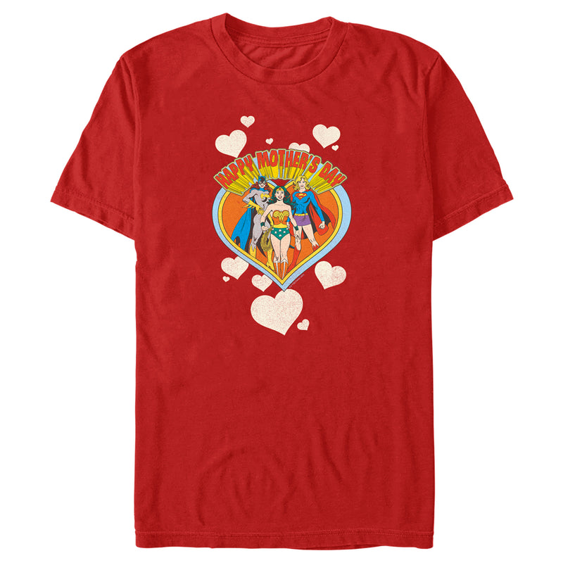 Men's Wonder Woman Happy Mother's Day Heart T-Shirt