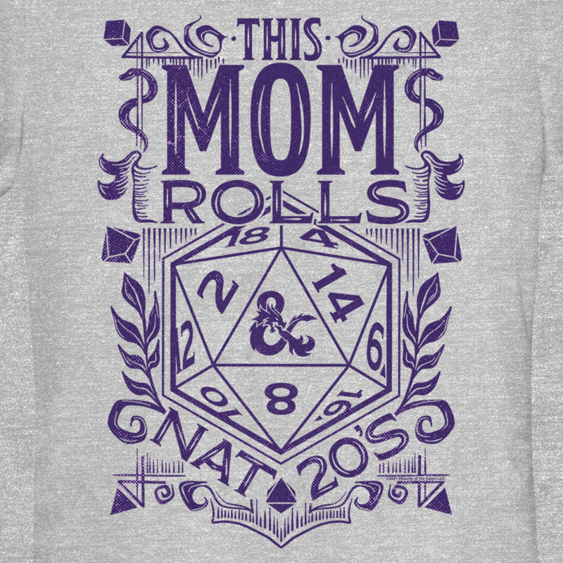 Junior's Dungeons & Dragons Mother's Day This Mom Rolls T-Shirt