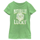 Girl's Dungeons & Dragons St. Patrick's Day Naturally Lucky Dice T-Shirt